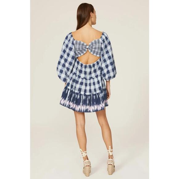 SACHIN & BABI Women's Kyle Gingham Dress Size S In Navy Blue/White - Picture 3 of 12